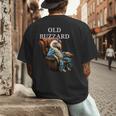 Old Buzzard Bird Old Man Grandpa Recliner Dads Joke Men's Back Print T-Shirt