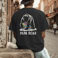 Papa Bear Autism Awareness Autism Matching Family Dad Men's Back Print T-Shirt