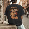 Papa Bear Bears Animal Pun Lover Dad Father Daddy Father's Men's Back Print T-Shirt