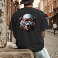 Papa Bear Face Cool Dad Style Retro Fathers Day Daddy Bear Men's Back Print T-Shirt
