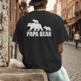 Papa Bear Two Cubs Shirt Daddy Bear Twin Tshirt Papa 2 Kids Men's Back Print T-Shirt