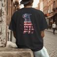 Patriotic Pitbull American Flag 4th Of July Dog Pitbull Dad Men's Back Print T-Shirt