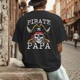 Pirate Papa Skull Family Matching Costume Dad Grandpa Men Men's Back Print T-Shirt