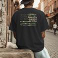 Promoted To Daddy Est 2026 Camo USA Flag New Dad 2026 Men's Back Print T-Shirt