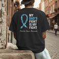 Prostate Cancer Awareness Light Blue Ribbon Dad Survivor Men's Back Print T-Shirt