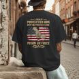 Now He Protects Me USAF Dad Proud Air Force Dad T-Shirt Men's Back Print T-Shirt