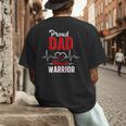 Proud Dad Of a Heart Warrior CHD Awareness Shirt Gift Men's Back Print T-Shirt