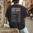 Puerto Rican Dad Nutrition Facts Pride Father's Day Men's Back Print T-Shirt