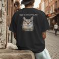 Rage Is Consuming Me Silly Staring Cat Meme Dad Mom Men's Back Print T-Shirt Rage Is Consuming Me Silly Staring Cat Meme Dad Mom Men's Back Print T-Shirt