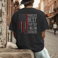 Retro Dad World's Best Farter I Mean Father Vintage Flag Usa Men's Back Print T-Shirt