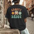 Retro Groovy Daddy Matching Family Birthday Party Men's Back Print T-Shirt