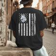 Shepherd Dad USA Flag White German Shepherd Men's Back Print T-Shirt