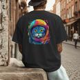 Space Cat Mom Cat Dad Men Women Kids Astronaut Space Men's Back Print T-Shirt Space Cat Mom Cat Dad Men Women Kids Astronaut Space Men's Back Print T-Shirt
