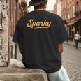 Sparky Electrician Lineman Dad Retro Vintage Novelty Men's Back Print T-Shirt
