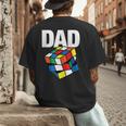Speed Cubing Dad Puzzle Cuber Cube Kids Men's Back Print T-Shirt