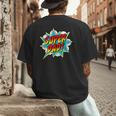 Super Dad Comic Book Superhero Father's Day Men's Back Print T-Shirt