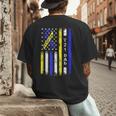 T21 Dad American Flag Down Syndrome Awareness Men's Back Print T-Shirt