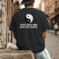 Thicc Dads Who Vape For Christ Father Day Men's Back Print T-Shirt