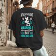 Never Thought I'd Be Wearing a Mermaid Dad Small Men's Back Print T-Shirt