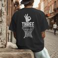Three Points Throw Basketball Player Fan Dad Joke Tee Men's Back Print T-Shirt