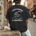 Toilet Clogging Champion Dad Joke Raccoon Trash Panda Men's Back Print T-Shirt