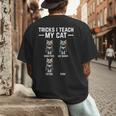 Tricks I Teach My Cat Cat Owner Kitten Dad Mom Kitty Men's Back Print T-Shirt