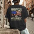 I Have Two Titles Veteran And Grumpy Dad Papa Grandpa Men's Back Print T-Shirt