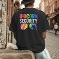 Unicorn Security Birthday Family Halloween Costume Mom Dad Men's Back Print T-Shirt Unicorn Security Birthday Family Halloween Costume Mom Dad Men's Back Print T-Shirt