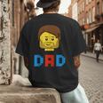Unique Family Dad Master Builder Building Bricks Blocks Men's Back Print T-Shirt