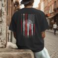 Vintage Baseball American Flag Classic Fit Tee For Dad And Mom Men's Back Print T-Shirt