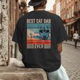Vintage Best Cat Dad Ever Bump Fist Father's Day Cat Daddy Men's Back Print T-Shirt Vintage Best Cat Dad Ever Bump Fist Father's Day Cat Daddy Men's Back Print T-Shirt