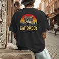 Vintage Cat Daddy Cat Lover Cat Dad Fathers Men's Back Print T-Shirt