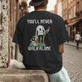 Vintage Father Son Family Autistic Kids Autism Awareness Dad Men's Back Print T-Shirt