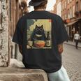 Vintage Japanese Cat Ramen Cat Dad Retro Graphic Women Men's Back Print T-Shirt