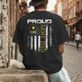 Vintage Proud Army Dad With American Flag Men's Back Print T-Shirt