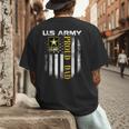 Vintage US Army Proud Dad With American Flag Men's Back Print T-Shirt