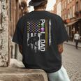 Vintage USA Flag Billiards Player Proud Pool Dad Men's Back Print T-Shirt