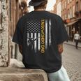 Vintage USA Flag Korea Taekwondo Training Dad Silhouette Men's Back Print T-Shirt