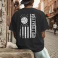 Vintage Volleyball Dad USA Flag Retro Fathers Day Daddy Papa Men's Back Print T-Shirt Vintage Volleyball Dad USA Flag Retro Fathers Day Daddy Papa Men's Back Print T-Shirt