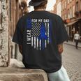 I Wear Blue For My Dad Colon Cancer Awareness Blue USA Flag Men's Back Print T-Shirt