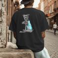 Women Dog Pitbull I Love Dad Tattoo Men's Back Print T-Shirt