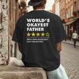 Worlds Okayest Father Dad Joke Review For Fathers Day Men's Back Print T-Shirt