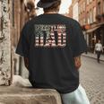 Wrestling Dad American Flag Matching For Dads Of Wrestlers Men's Back Print T-Shirt