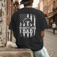 Wrestling Dad US Flag Fathers Day Wrestling Fans Men's Back Print T-Shirt