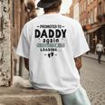 2nd Baby Announcement For Dad Promoted To Daddy Again 2026 Men's Back Print T-Shirt
