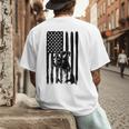 American Flag USA Patriot Boxer Dog Dad Men's Back Print T-Shirt