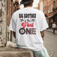 Big Brother Of The Fast One Car Racing Dad 1St Birthday Boy Men's Back Print T-Shirt