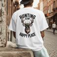 Camo Deer Hunting Is My Happy Place Dad Hunter Men's Back Print T-Shirt