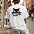 Cat For Cat Lover Mom Dad Cat Judging You Silently Men's Back Print T-Shirt