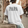Checkered Papa Lightning Bolt Fathers Day Dad Grandpa Men's Back Print T-Shirt